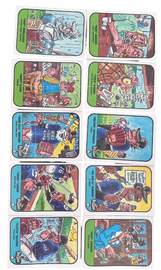 Wacky at Bats Confex Inc. Trading Cards Set Of 10
