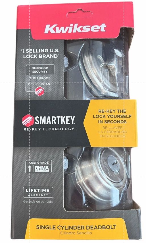 Kwikset Signature Series Round Deadbolt Satin Nickel SmartKey 99800-090 New