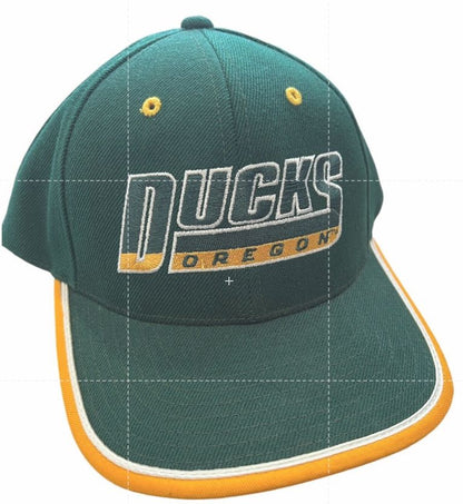 Vintage ProPlayer Oregon Ducks Hat Cap Green Gold Adjustable EUC Wool Blend