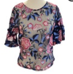 Size M Women’s Zara Floral Lace Flutter Sleeve Top Shirt Blouse