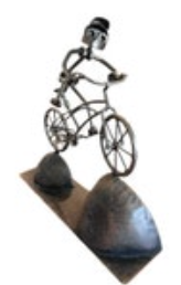 Bicycle Cyclist Nuts & Bolts Metal Sculpture BMX Bike Mountain Bike