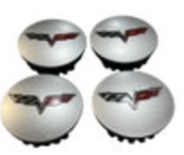 2008-2013 Chevy Corvette Silver Center Caps OEM GM 9595010 Set of 4