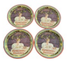 1976 Coca-Cola 75th Anniversary Metal Commemorative Coaster Set Of 4