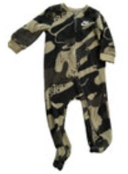 Nike Unisex 9 Month Fleece Pajama Camouflage Footie One Piece