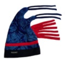 Vintage Streamer Fleece Tails Hat Cap Snowboard Ski Blue & Red Tie Dye USA