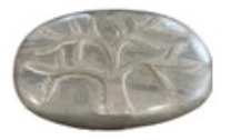 Carved Tree Gray Green Soapstone Lidded Trinket Box Smooth Haiti Soap Dish
