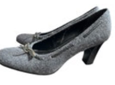 Size 7.5. Lauren Ralph Lauren Nina Gray Wool Pumps 3” Heel Bows Shoes Business