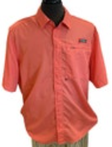 XXL Eddie Bauer Coral Solid Fishing Button Down Shirt Short Sleeve Men’s