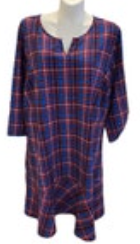 Size 28 Lane Bryant Purple Blue Pink Dress Long Sleeve Midi