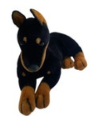 FAO SCHWARZ Doberman Pinscher Large Plush Stuffed Animal Life Like