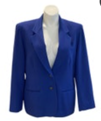 Size 18 PENDLETON Virgin Wool Bright Blue Blazer Jacket Women’s Vintage