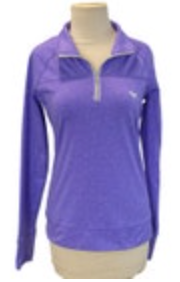 Size Small VICTORIA SECRET PINK Purple Pullover Running Top 1/4 Zip Reflecting