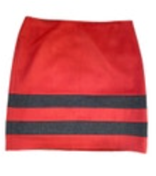 Size 12 J.‎ McLaughlin Skirt Gray Orange Stripe Cashmere Wool Blend Classic Line