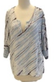Size Small Hard Tail Forever Boho Tie Dye Tunic Top Blue EUC Horizontal Stripe