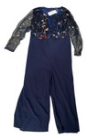 Size 28W Bloomchic Romper Jumpsuit Formal Embroidered Navy Floral NWT