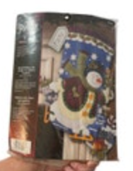 Bucilla Felt Applique Skating Snowman Stocking Kit 85429 Stanziani Sealed NEW