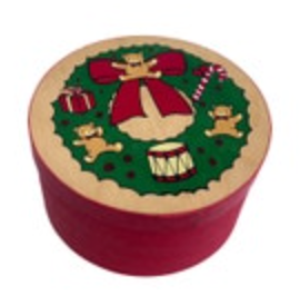 3 Nesting Balsa Wood Boxes Christmas Holiday Gift Lightweight Taiwan Round