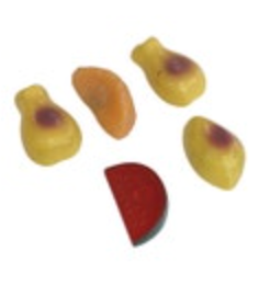 Vintage Fruit Fridge Refrigerator Magnets Plastic set of 5 1960s Watermelon Pear