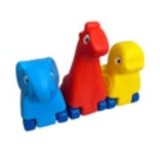 Vintage 1980's Little Tykes WAGON 'N FRIENDS Set Rolling Animal Pals Train 3