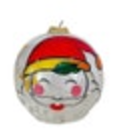 Handpainted Santa Claus Stars Ornament Christmas Holiday Clear Glass Ball Signed