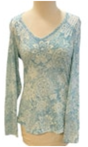 Size Small ExOfficio Dri-release Tunic Blue Floral Long Sleeve Top Shirt
