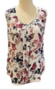 Size Small Laundry By Shelli Segal Sleeveless Floral Blouse Shirt Top