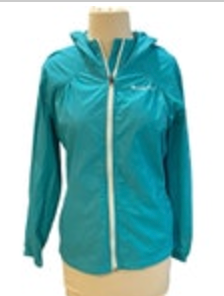 Size Medium Turquoise Blue Columbia Womens Windbreaker Hooded Jacket Full Zip