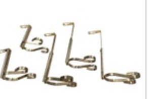 5 Double Gooseneck Swag Drapery Hooks Hook Rosettes Bishop Sleeve Brass Tone Set