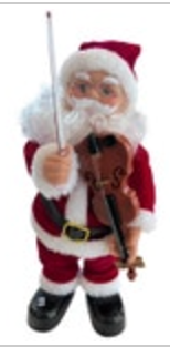 Vintage Animated Santa With Violin Santa Suit Does Not Work 11”