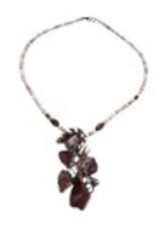 Artsy One Of A Kind Agate Geode Amber Bead Necklace Handmade Copper 24”