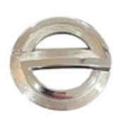 Vintage Trifari Brooch Circle Silver Tone Signed Shiny And Etched