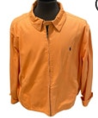 VINTAGE Polo Ralph Lauren Jacket Mens XL Zip Up Bomber Coat Jacket Logo Orange