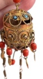 Red Coral Handmade Pendant Necklace Brass Tone Tibetan Style Jewelry Turquoise