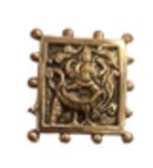 Vintage Signed Marino Tibetan God Brass Tone Brooch Pin 1-2/8”