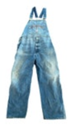 Vintage USA Pointer Low Back Bib Overalls Mens Distressed Worn 48 W 28 Inseam