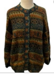 Size Medium 100% Alpaca Cardigan Peru Wool Sweater Warm Hippie Boho