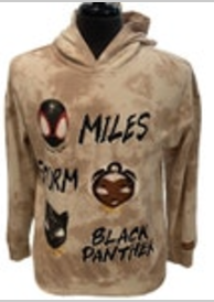 Youth XL Marvel Beige Hoodie Miles Storm Black Panther by Nikkolas Smith Collab