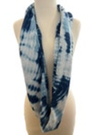 Pure Jill J Jill Blue Tie Dye Infinity Scarf Cotton Cashmere Blend Knit Soft