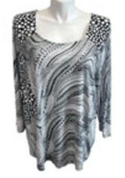 3X Parsley & Sage Black White Tunic Top romantic artsy whimsical