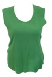 Misook Size Large Knit Acrylic Sleeveless Tunic Shell Tank Top Green