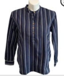 Size XL J. Peterman Tunic Top Navy Blue Great Basin Blouse