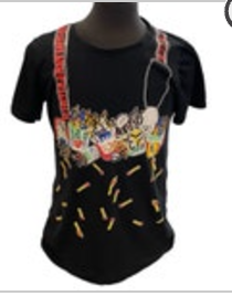 XXL Black Anime Graphic Matches T-shirt Shirt A. T. Man Brand Suspender Look