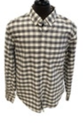 XL J Crew Shirt Mens Gray Checked Cotton Button Down Long Sleeve