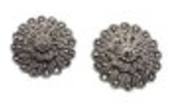 Sterling Silver Round Marcasite Flower Clip On Earrings 3/4”