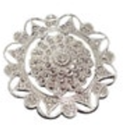 Sterling Silver Round Marcasite Flower Brooch Pin 1.25” Diameter