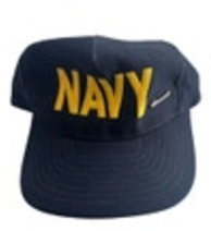 US Navy Ball Cap Snapback Made In The USA One Size Fits All With Ship Pin