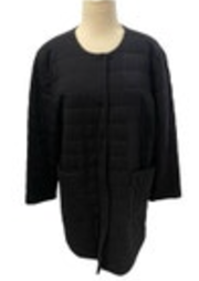 Small Eileen Fisher Women's Coat Black Textured Longline Jacket Small Quilted