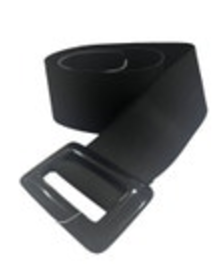 Vintage Wide Black Elastic Belt 39.5” Long Plastic Buckle VTG 80’s 90’s