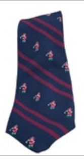 VINTAGE Cape Cod Neckwear Necktie Navy Santa Golfer Christmas Novelty Golf Tie