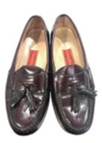 Cole Haan Burgundy Leather Slip-On Tassel Loafers Size 8.5 Classic Preppy